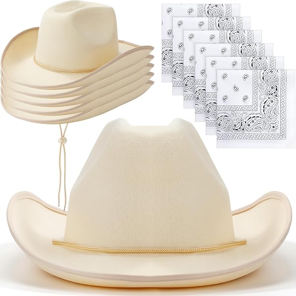 6266 12 Pieces Cowboy Hat Western Hat With String Novelty Cowgirl Hat Bridal 12 Pieces Cowboy Hat Western Hat with String Novelty Cowgirl  main image 4
