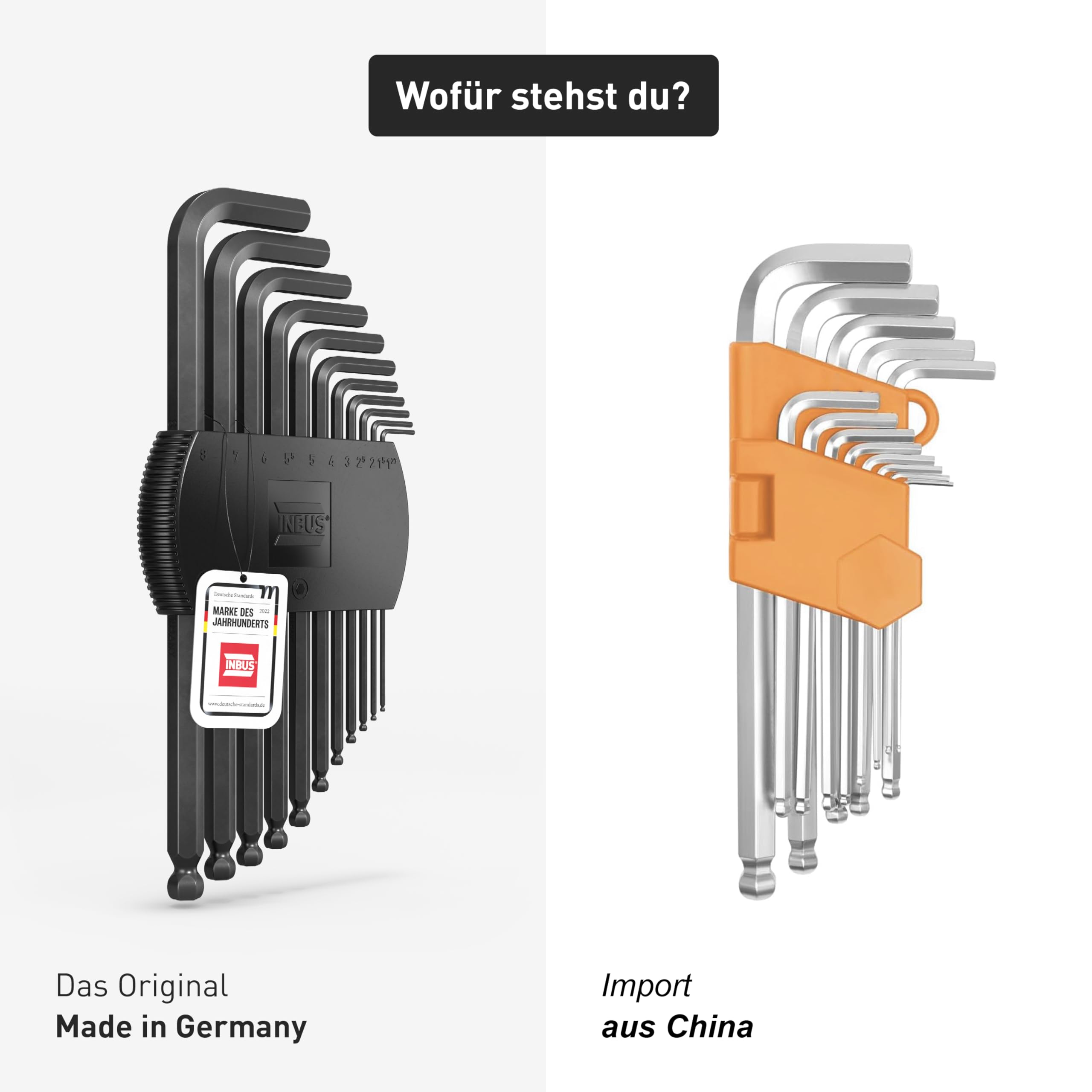 INBUS® 74711 Winkelschraubendreher Set 11tlg, 1.27 – 8mm, mit Kugelkopf — Made in Germany 3