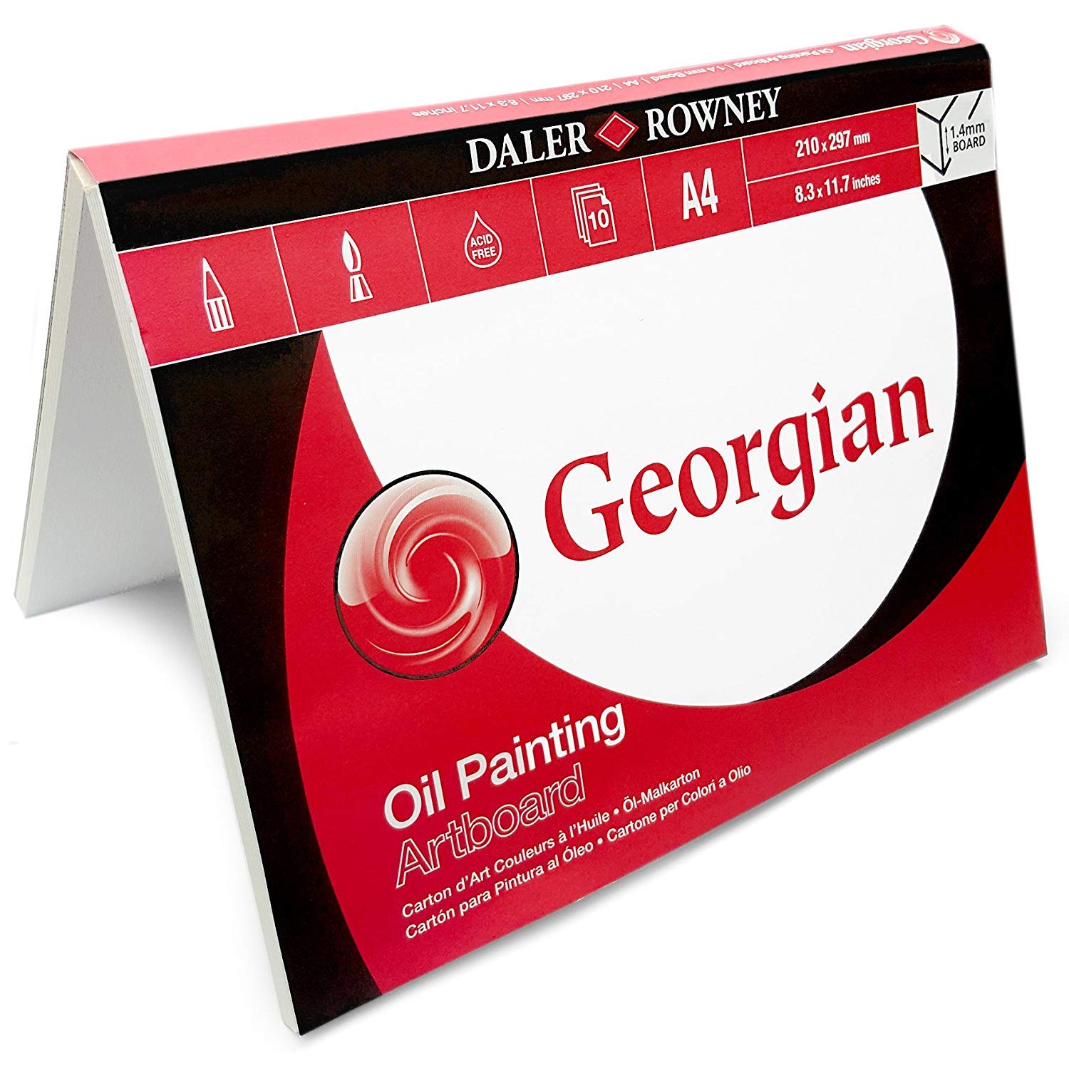 Daler Rowney Georgian Oil Painting Art Board Canvas - A4 - Acid Free 10 Sheets - Made in UK