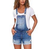 Bhome Maternity Overall Shorts Summer Maternity Denim Short Jeans Bib Overall Adjustable Buckle Straps
