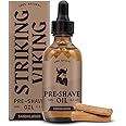 Striking Viking Pre-Shave Oil for Men (Sandalwood, 3.3 Oz) – Smooth & Protective Shaving Oil for Safety Razor & Face