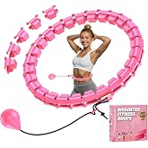 GKYET Quiet Hula Circle Hoops,65 inch 32 Knots Plus Size Hula Infinity Fitness Detachable Hoops. Exercise Hoop Suitable for Beginners - Red