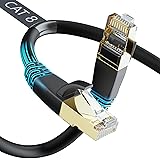 DbillionDa Cat8 Ethernet Cable, Outdoor&Indoor, 6FT Heavy Duty High Speed 26AWG, 2000Mhz with Gold Plated RJ45 Connector, Wea