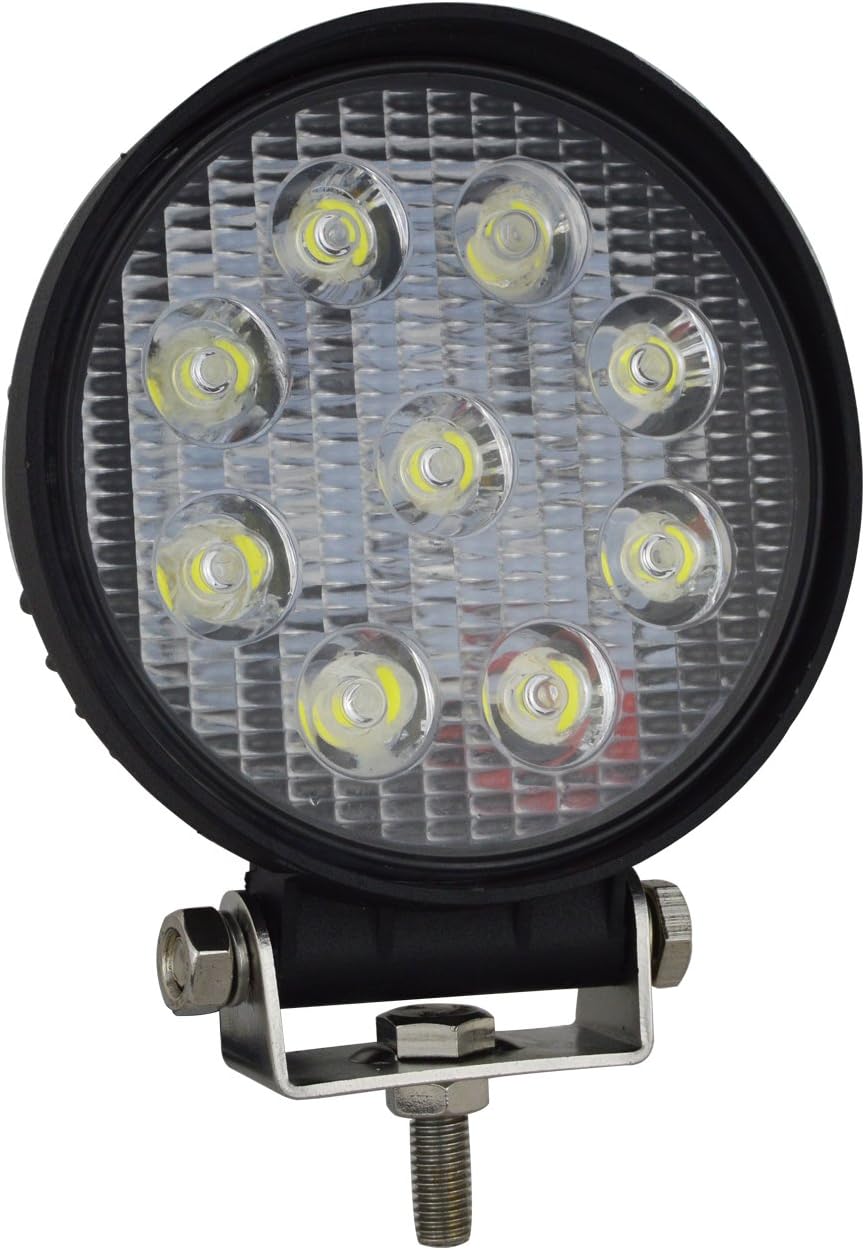 AUXTINGS 4 inch 27W Flood Round LED Work Light Bar Off road Trucks SUV Driving Fog Lights DC 12V 24V Waterproof,Pack of 2 - Image 3