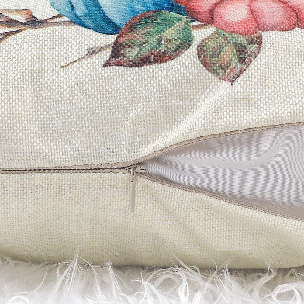 CDWERD Fall Throw Pillow Covers 18x18 Inches Pumpkin Thanksgiving Farmhouse Decorative Autumn Pillowcase Cotton Linen Cushion Case for Home Decor Set of 4: Home & Kitchen