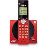 VTech CS6919-16 DECT 6.0 Cordless Phone, Red - Caller ID/Call Waiting (Stores 30 Calls), Backlit Keypad &amp; Display, Full Duplex Handset Speakerphone, Wall Mountable