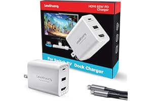 LEADCHUANG USB C Charger Block 60W - USB C Wall Charger PD USB 3.0 Port 65W TV Docking Station for Nintendo Switch, Portable Dock Station Compatible with Nintendo Switch 4K HDMI, TV Dock for Switch