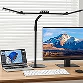 Galnolt LED Desk Lamp for Home Office with Base, 28.2" Adjustable Gooseneck Swing Arm Ultra Bright Desk Light, Dimmable Architect Table lamp for Desktop Computer Light, Reading, Study, Workbench