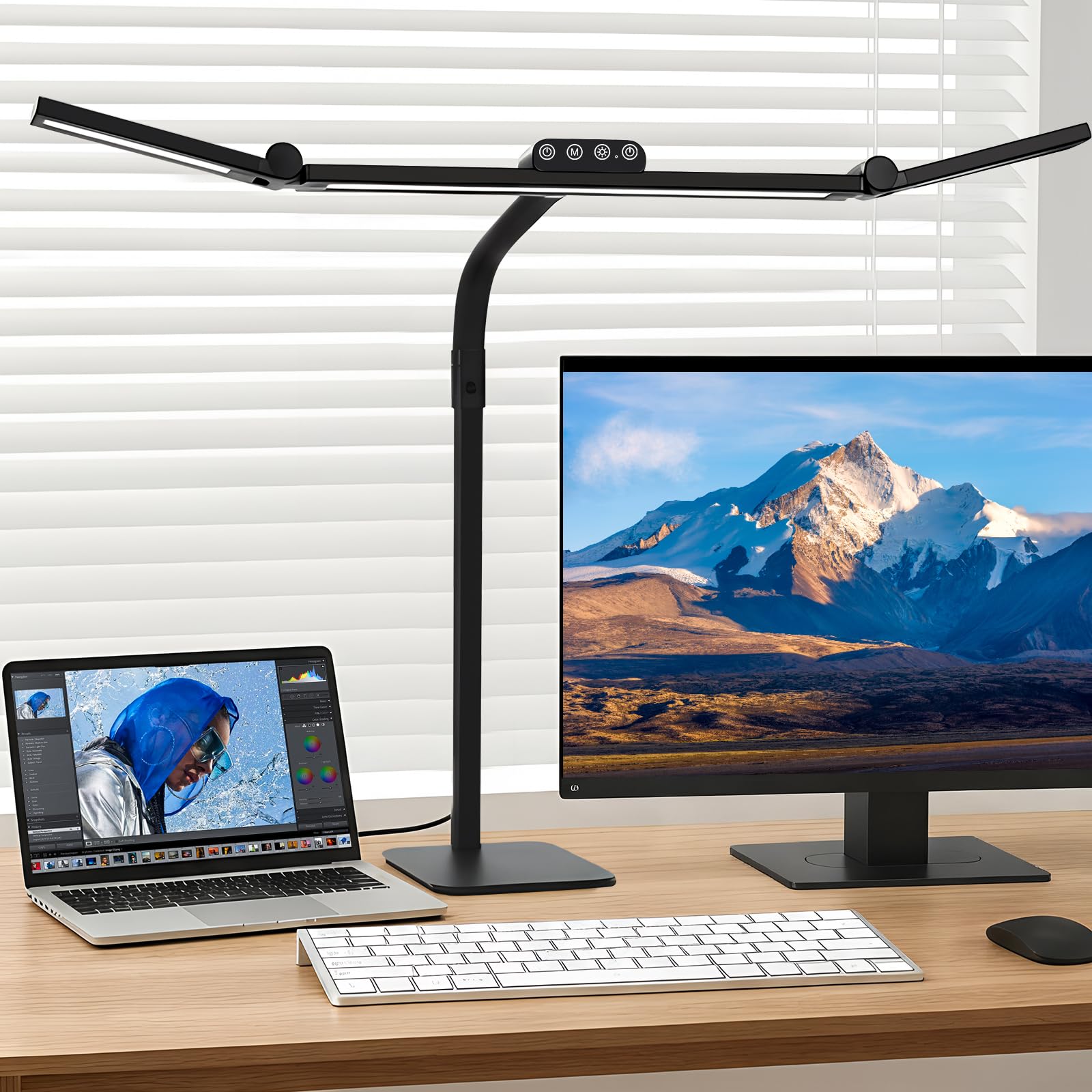 Photo 1 of Galnolt LED Desk Lamp for Home Office with Base, 28.2" Adjustable Gooseneck Swing Arm Ultra Bright Desk Light, Dimmable Architect Table lamp for Desktop Computer Light, Reading, Study, Workbench