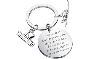 FUSTMW Swim Keychain I Love Swimming Lover Gift Swim Team Inspirational Gift
