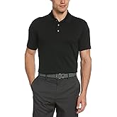 PGA Tour Men's Airflux Solid Mesh Short Sleeve Classic Golf Polo Shirt (Available in Big & Tall)