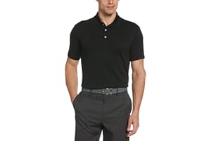 PGA Tour Men's Airflux Solid Mesh Short Sleeve Classic Golf Polo Shirt