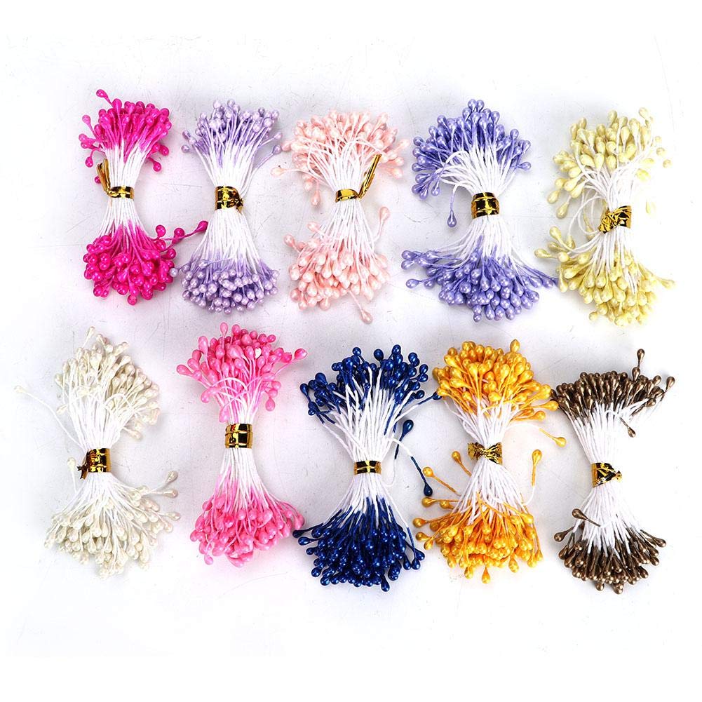 HEEPDD Artificial Flower Stamens, 900PCS 3mm Dried Flower Stamen Decorative Supplies for DIY Handmade Floral Crafts Wedding Bouquet Wedding Bouquet Home Decor
