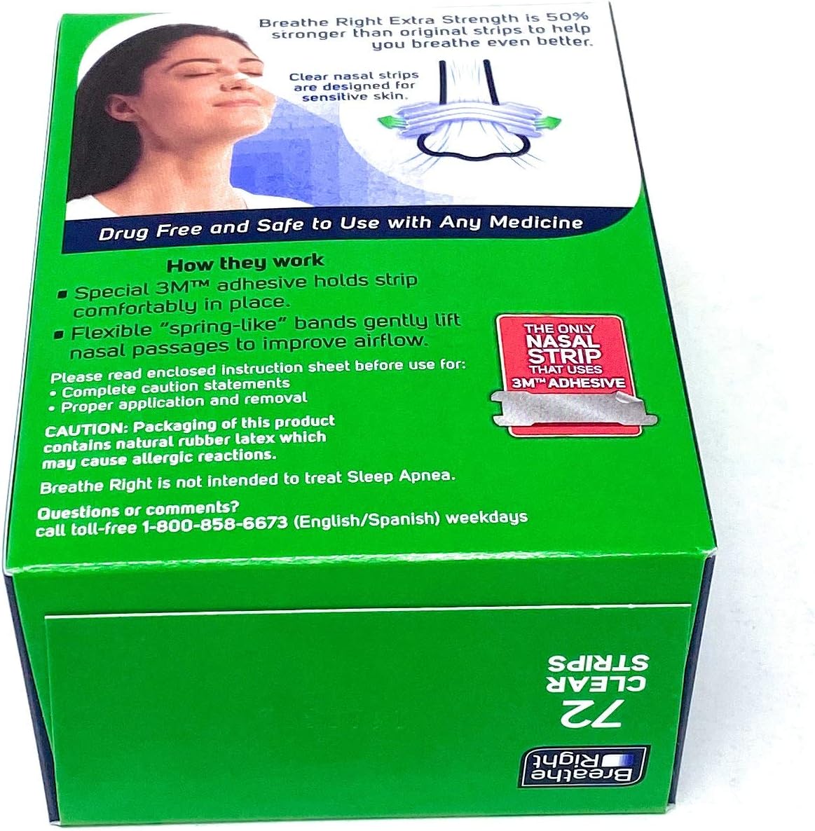Breathe Right Nasal Strips, Extra Clear for Sensitive Skin, 72 Clear Strips: Health & Personal Care