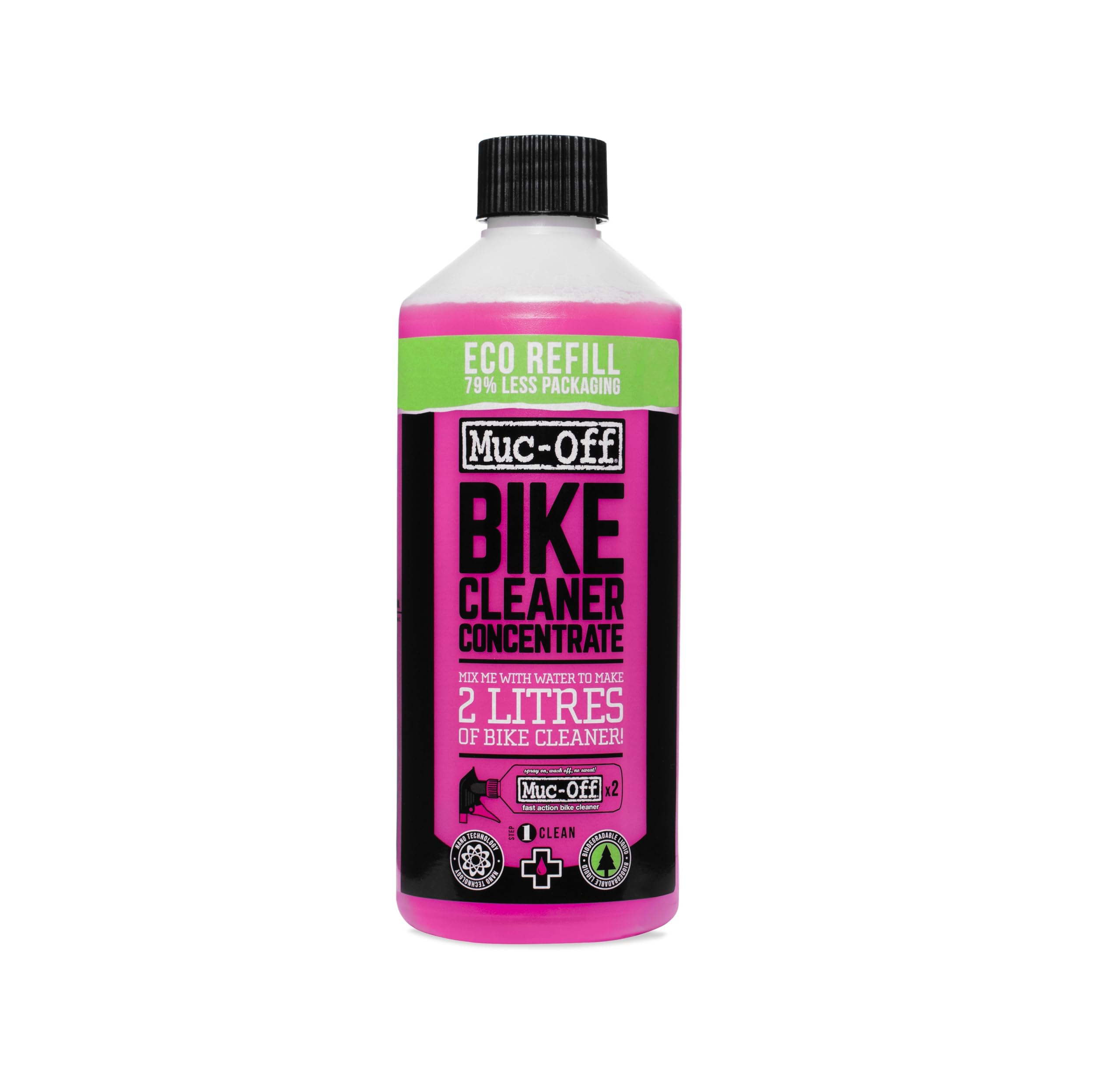 Muc-Off Bike Cleaner Concentrate - Nano Technology - Ready-to-Use Bike Cleaning Solution - Biodegradable Formula for Bicycle and Motorcycle - Multi-Use Degreaser - 500ml