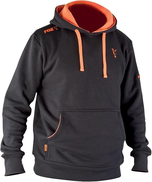 fox hoodie black orange
