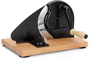 Redants Manual Bread Slicer for Homemade Sourdough Bread, Versatile Hand Crank Bread Slicer, Adjustable Thickness for Smooth Cutting, Food Grade Stainless Steel (Black)