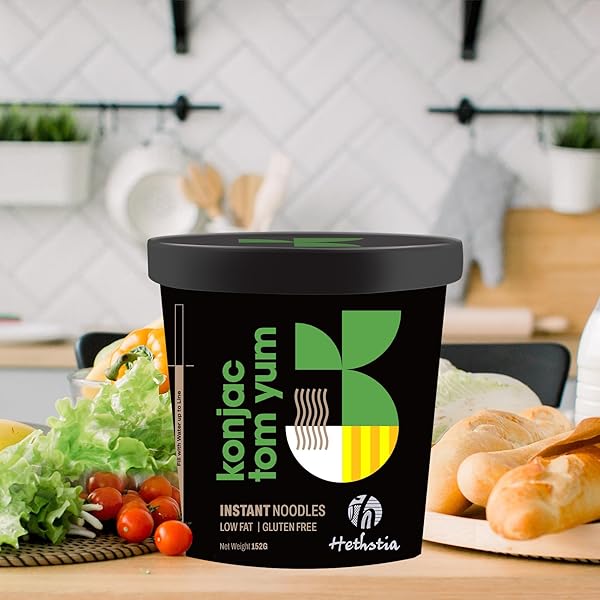 HETHSTIA SHIRATAKI NOODLE TOM YUM SOUP CUPS- 6-PACK KONJAC ANGEL HAIR PASTA, LOW CARB, READY-TO-EAT TOM YUM NOODLE BROTH, LOW GI, HEALTHY ASIAN RAMEN, KETO-FRIENDLY, HOLIDAY FOOD GIFT