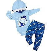 Latnnut Baby Clothes Boy Newborn Outfits Animal Print Long Sleeve Romper and Pants 2PCS Fall Winter Infant Clothing Set