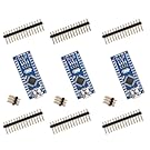 For Arduino Nano V3.0, Elegoo Nano board CH340/ATmega328P without USB cable, compatible with Arduino Nano V3.0 (Nano x 3 without cable)