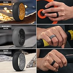 Egnaro Silicone Ring Men 1/4/5/6/7 Multipack of