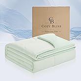 Cozy Bliss x Sorona® Viscose Natural Fiber Cooling Comforter Queen Size, Reversible Silky Smooth Cooling Blanket with Q-Max>0.45 for Hot Sleepers & Night Sweats, Mint Green, 90"x90"