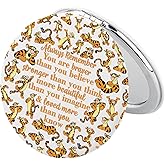KEYCHIN Tiger Pocket Mirror Cartoon Movie Fans Gifts You are Braver Stronger Smarter Than You Think Compact Makeup Mirror (Tiger-White)