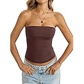 EasyGala Womens Double Lined Tube Tops Non Slip Bandeau Strapless Shirts Slim Fit Sexy Going Out Tank Tops Summer 2026