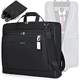 RAINSMORE Garment Bags for Travel Carry On Garment Bag for Hanging Clothes, Suit Bag for Business Trips with Shoes bag & Shoulder Strap, Waterproof Foldable Suit Luggage Bag for Men Women, Black