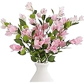 IPOPU 31" Bougainvillea Artificial Flowers 4Pcs Real Touch Bougainvillea Faux Flowers Artificial Branches for Home Decor Table Centerpiece Wall Decorations (Pink)