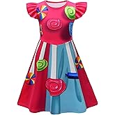 AOVCLKID Girls Candy Princess Costume Birthday Party Rainbow Dress Halloween Cosplay Outfits