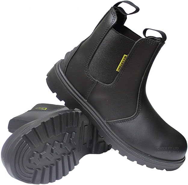 Mens Leather Safety Steel Toe Cap Chelsea Dealer Boots Work Shoes Sizes