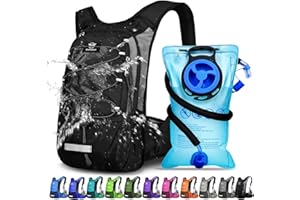 Mothybot Insulated Hydration Backpack Pack with 3L BPA Free Leak Proof Water Bladder, Large Storage Lightweight Hiking Daypack with Waist Pouches & Cooler Layer, for Running, Biking, Camping, Festival