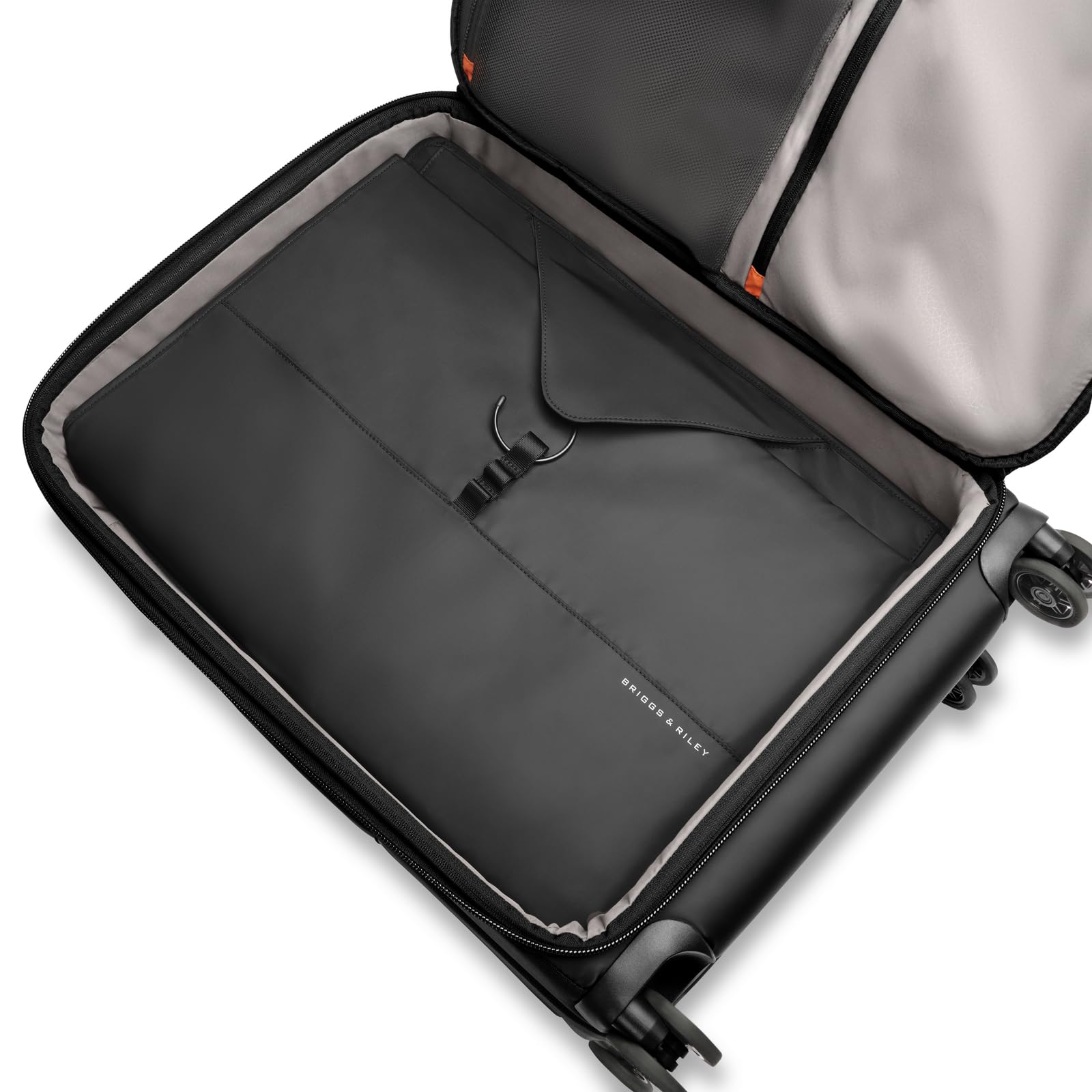 Briggs & Riley Check In Garment Sleeve for Hanging Clothes - Suit & Dress Travel Bag for Men & Women, Wrinkle Reducing Carrier for Shirts, Tuxedos, Coats, & More - Travel Essentials, Black