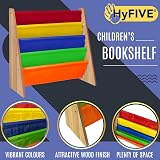 Hyfive Kids Bookshelf 4 Tier Colourful Fabric Sling Shelves 62x26.5x60.5cm view 3