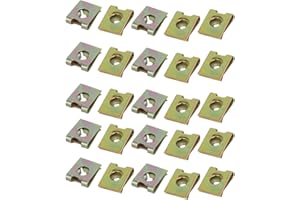 uxcell uxcell25pcs Spring Steel Speed Fastener U Nut Brass Tone for M3 / ST3.0 Screw Bolt