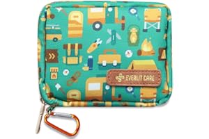 EVERLIT CARE EVERLIT Mini Rescue Pack | 105 Medical Essentials Organized in Portable Storage Bag | Pocket Size Kids First Aid Kit with D Ring | Small Family-Friendly Travel Medical Kit (Camping)