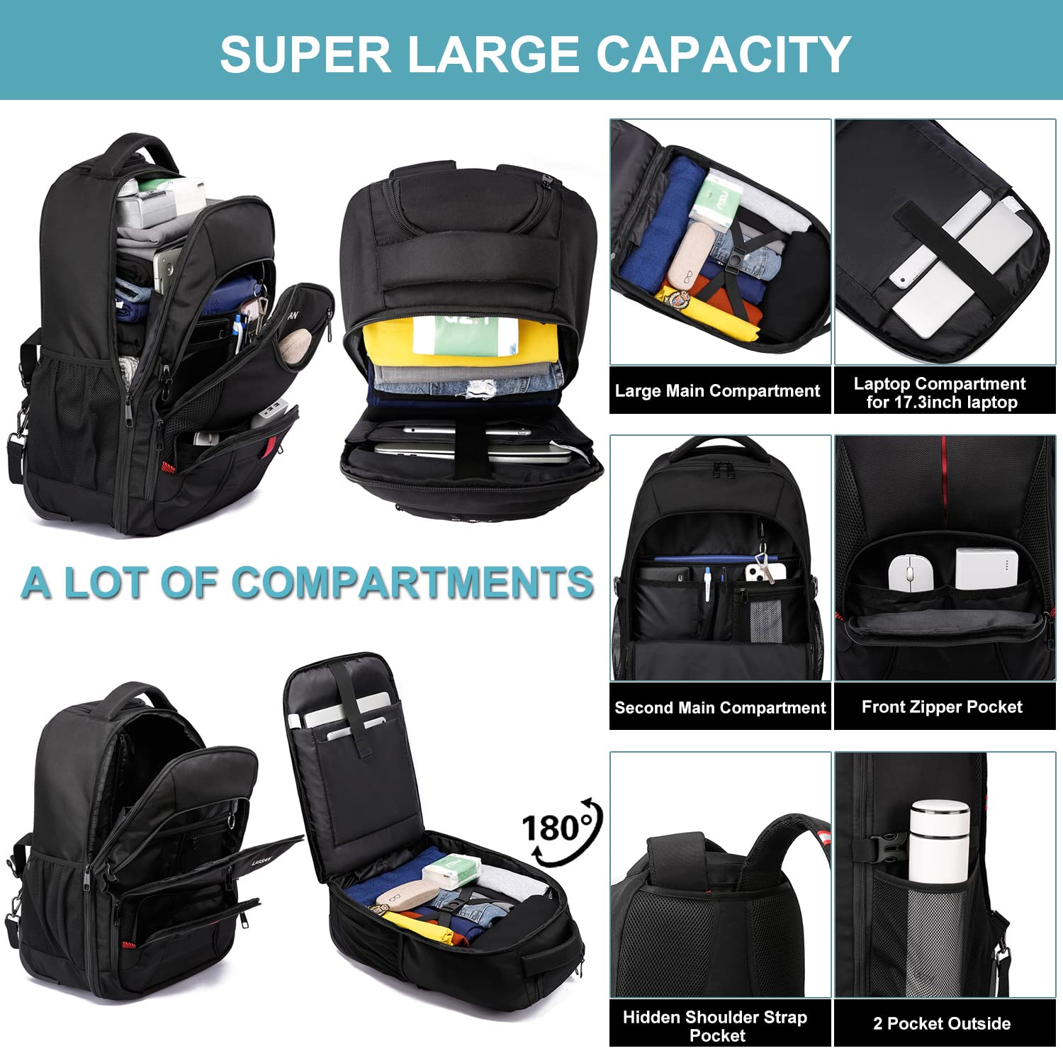 Mua Rolling Backpack, Large Backpack with Wheels for Men Women Adults