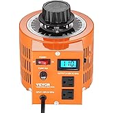 VEVOR Auto Variable Voltage Transformer 2000VA, 15.3 Amp, 110V Input 0-130V Output AC Voltage Regulator, with LCD Display 4 Extra Fuses Thermal Control Switch
