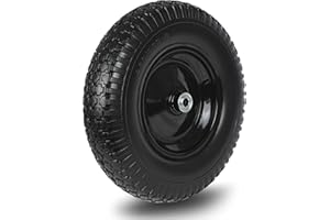 Taifa 1 PC 16 Inch Rubber Solid Flat Free Replacement Tires and Wheels 4.80/4.00-8 with 5/8'' Axle Bore Hole, Air Less Wheel for Wheelbarrow/Wagon/Hand Truck/Trolley/Garden Cart etc.
