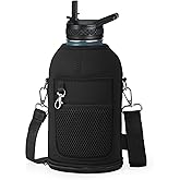 WixByti 64 oz Water Bottle Holder Carrier Bag Replacement - Accessory for Hydro Flask Wide Mouth Water Bottles - Crossbody with Adjustable Shoulder Strap