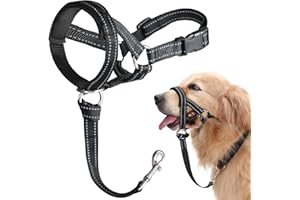 BARKLESS Dog Head Collar, No Pull Head Halter with Soft Padding, Reflective Soft Padded Snout Harness for Large Dogs, Labrador, Golden Retrievers, German Shepherd