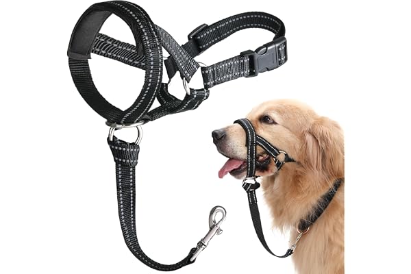 BARKLESS Dog Head Collar, No Pull Head Halter with Soft Padding, Reflective Soft Padded Snout Harness for Large Dogs, Labrado