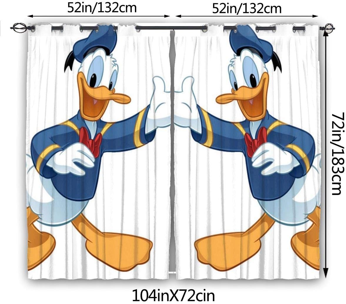 Amazon Co Jp 壁紙ドナルドダック4 カーテン 1級遮光 断熱 防寒 おしゃれ 可愛い 遮光カーテン 両開き リビング用 寝室用 幅132 丈1cm 2枚組 ホーム キッチン