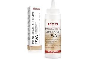 250g Book Glue,Neutral PH PVA Adhesive, Acid-Free, All-Purpose, Dries Clear and Remains Flexible, Used for Bookbinding and Re