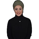 Aisha's Design Instant Turban Head Wrap with Crosswise Style, Pretied Combed Cotton Scarf Hijab for Women