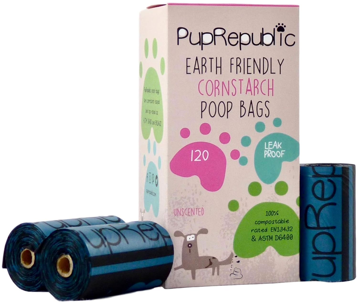 PupRepublic Biodegradable Cornstarch Dog Poo Bags Large, Extra Strong
