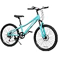 DEYGIA 20/24 Inch Kids Mountain Bike, Kids Bike 7 Speeds, Bikes for Kids 6-14, Girls Boys Bike with Suspension Fork, Dual-Disc Brake, Anti-Slip Butyl Tires, Multi Color