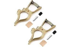 Vaphy 500-Amp T-Style Welding Ground Clamp Brass, 2-Pack