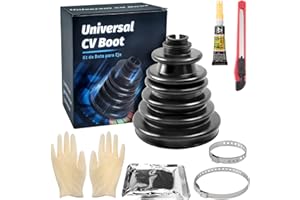 SKCOAUTO CVS18 CV Boot Split Constant Velocity Joint Gaiter Boot Replacement Kit,Includes 2 Stainless Steel CV Boot Clamp, Black